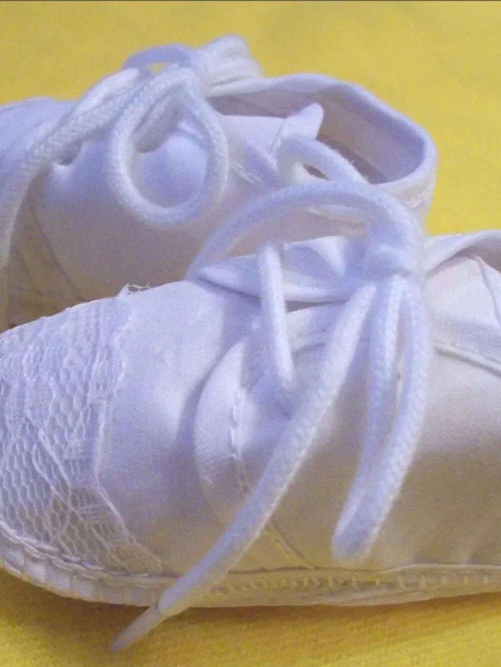 Infant baby boy white cotton christening baptism shoes size 2 infant